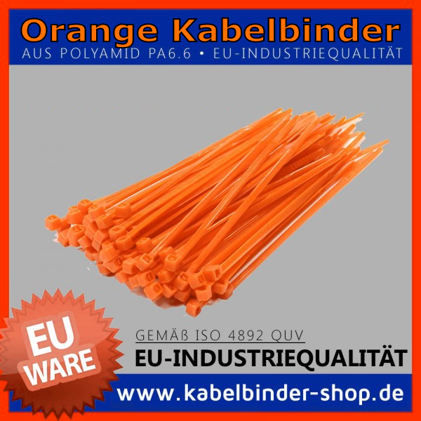 3,6x140mm Kabelbinder in Orange