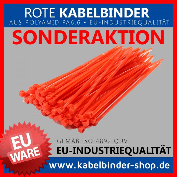 3,6x140mm Kabelbinder in rot
