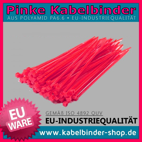 2,6x100mm Kabelbinder in Pink