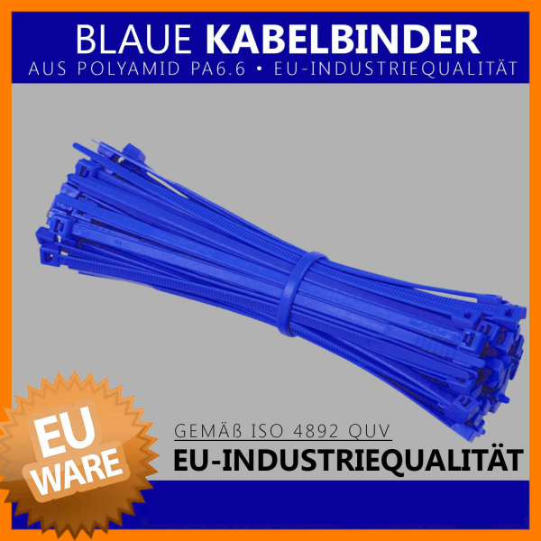 4,8x200mm Kabelbinder in blau